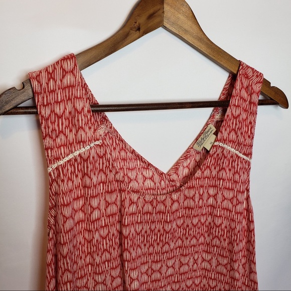 Lucky Brand Criss Cross Tank Top Red Blouse Boho - Picture 3 of 6